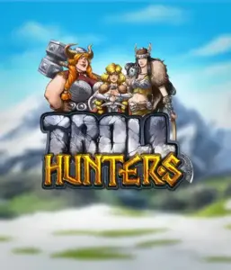 Immerse yourself in "Troll Hunters," where valiant Viking warriors prepare to take on their foes. The logo features a male and female Viking, armed and ready, overlooking a frosty landscape. They emanate bravery and might, capturing the spirit of the game's adventurous theme.